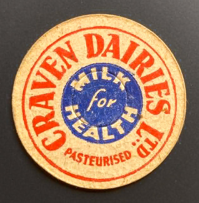 1930s? Craven Dairies milk bottle cap. (Courtesy Steven Hern @milkcapcrazy)