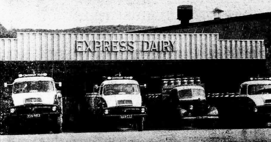 1964 Churn trucks lined up on the unloading bank at Rowsley. (Courtesy Alan Salt)