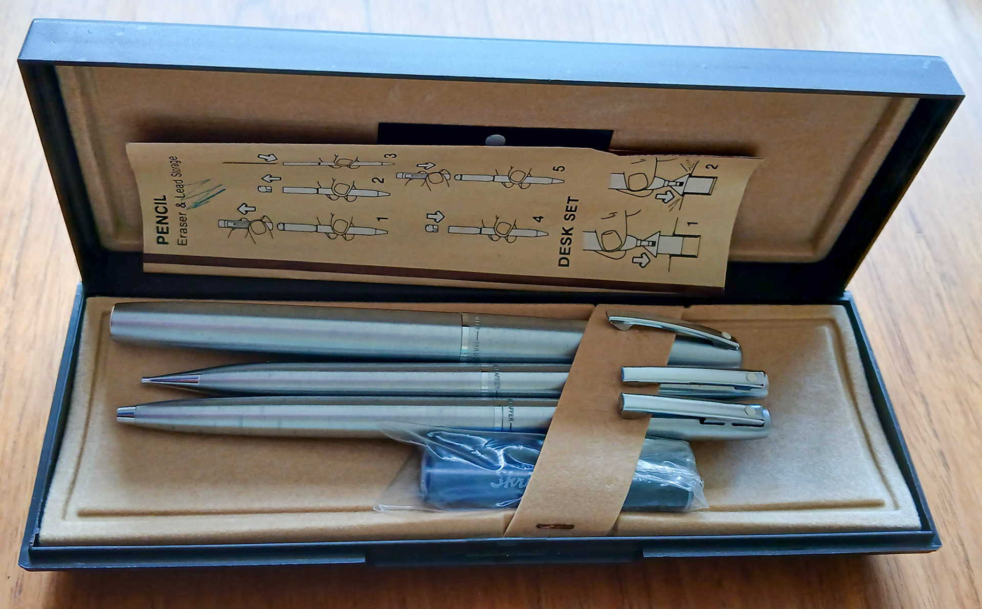 1980's? Exeter presentation pen set, Phillip Budd. (Courtesy Phillip Budd)