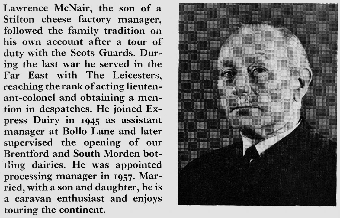 1970 Lawrence McNair appointed as London Region Personnel and Training Manager. Peter Roper comments "Mr McNair recruited me in 1971 as a graduate trainee." (Express News Spring)