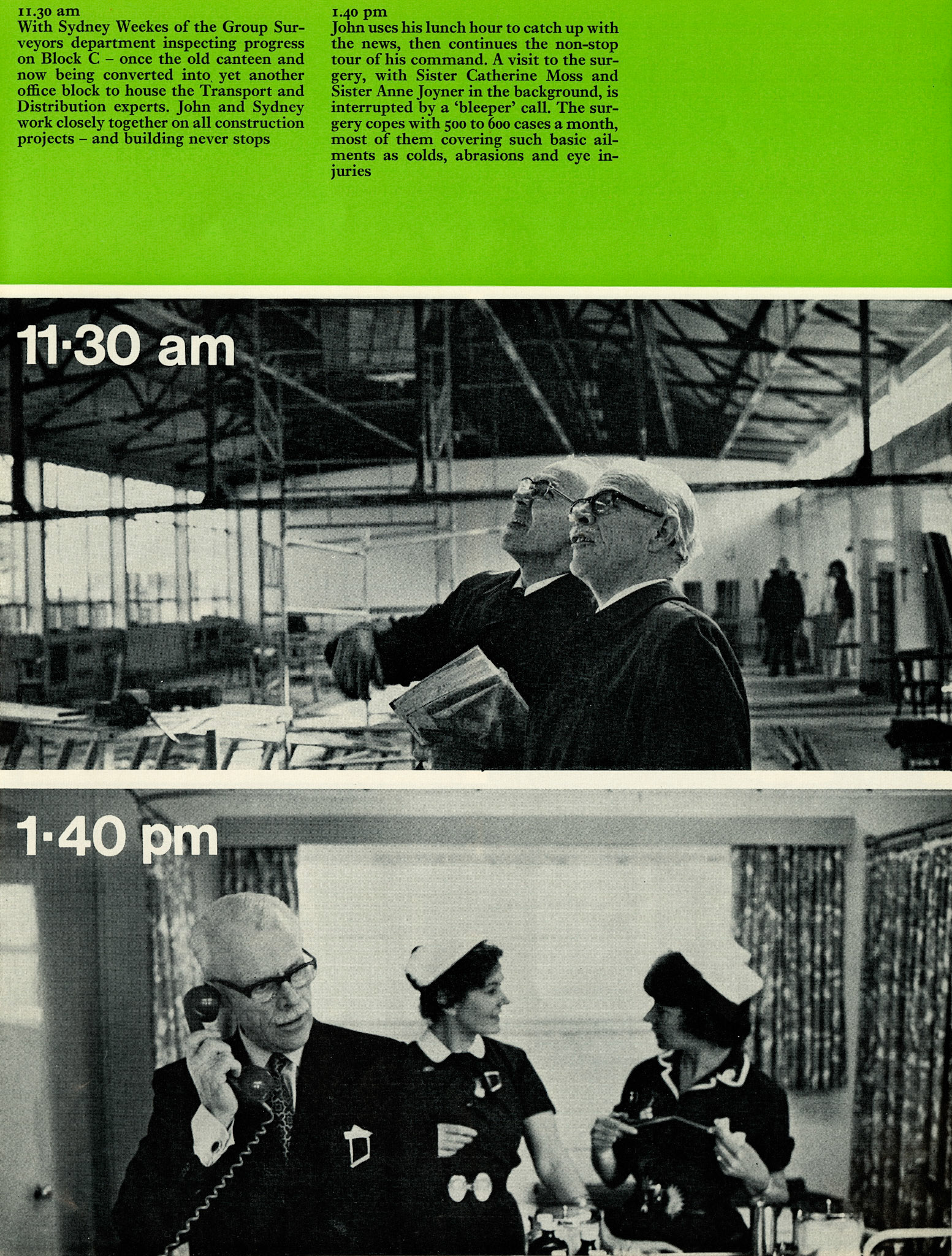 1974 Day in the Life of John Hunter, Site Director at South Ruislip Head Office
