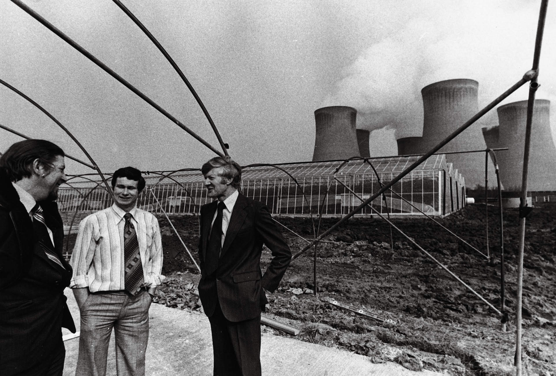 1979 Exel Project at Drax Malcolm Taylor-CEGB, Deryck Ryall-Manager and Horticulturalist, Brian Gray (Express)  (Courtesy Tim Gray)