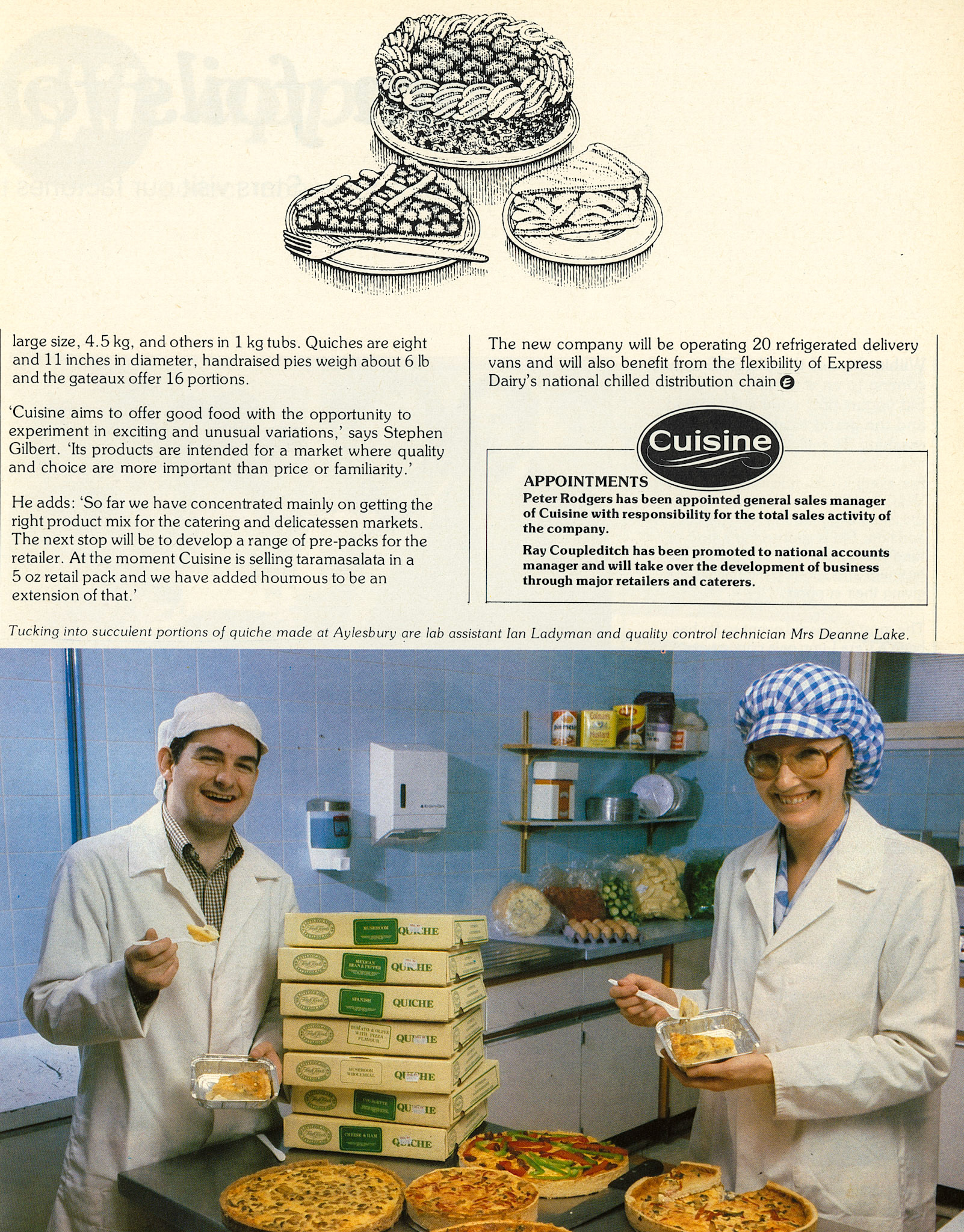 1982 Express Cuisine launches new products from Littleglade and Norfold Smokehouses