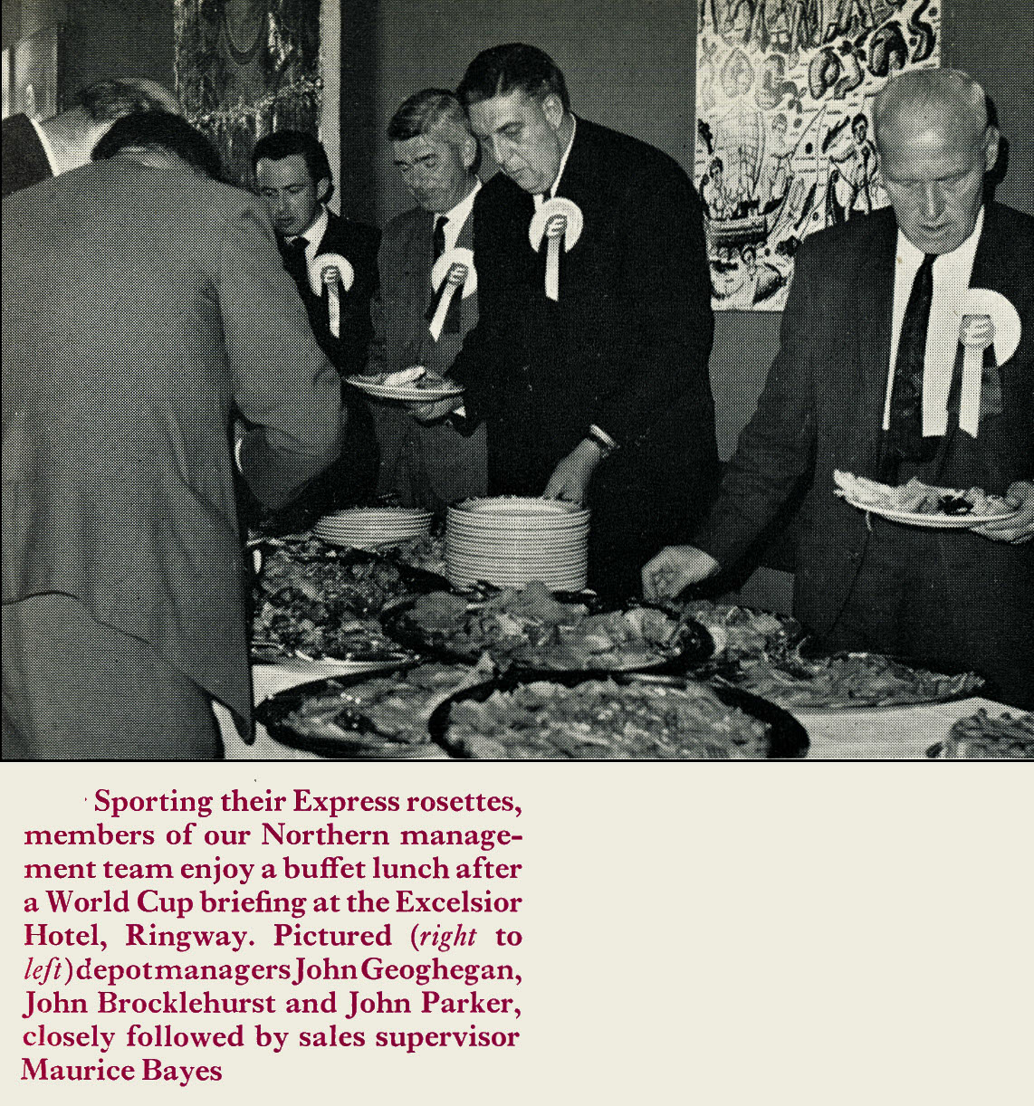 1969 Northern depot managers L-R John Parker, John Brocklehurst and John Geoghegan, together with Sales Supervisor Maurice Bayes. (Christmas Express News)
