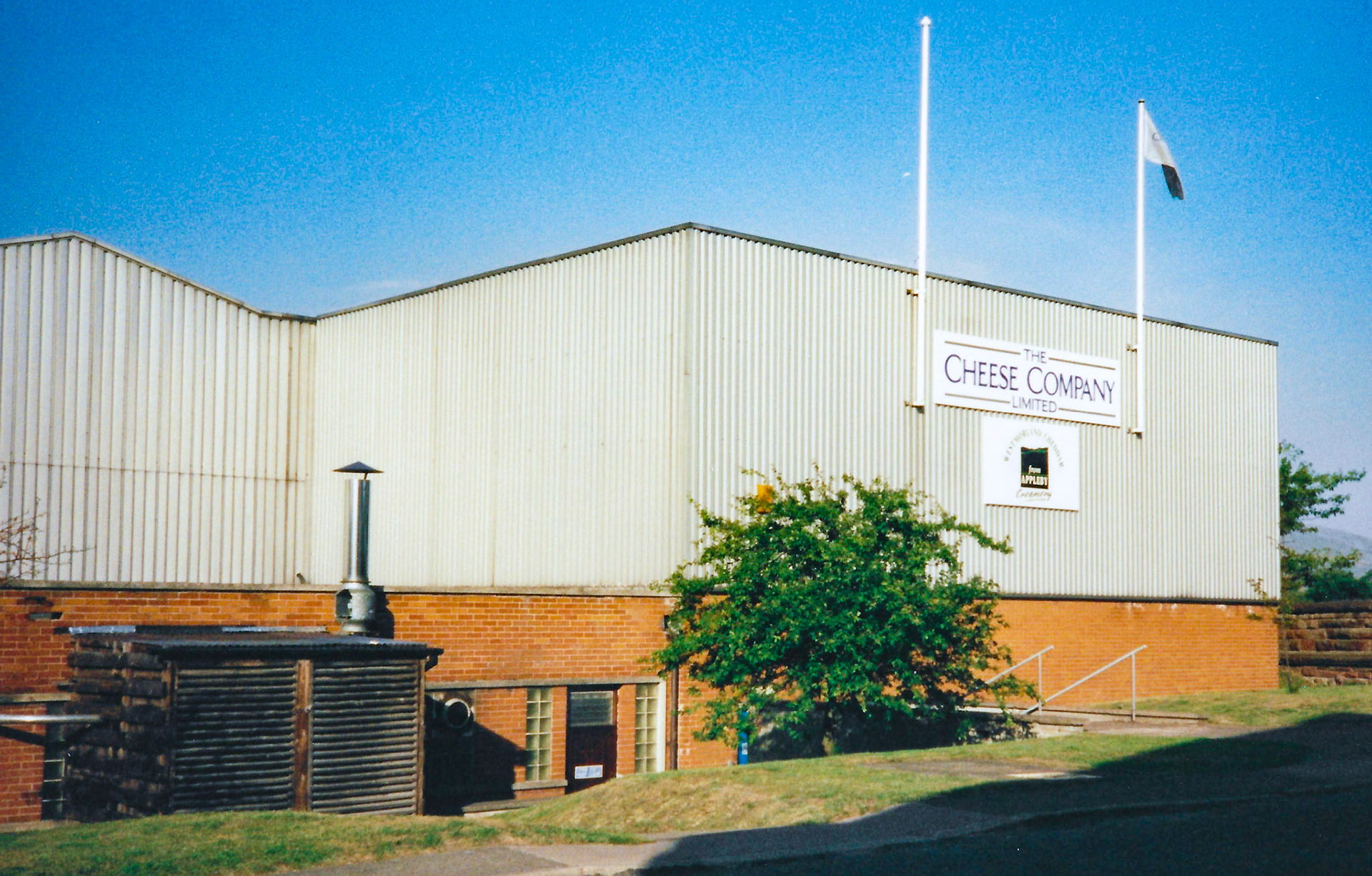 1990's Appleby Creamery, main eastern site entrance, signage on cheese store building. (Courtesy and comments by David Rooke)