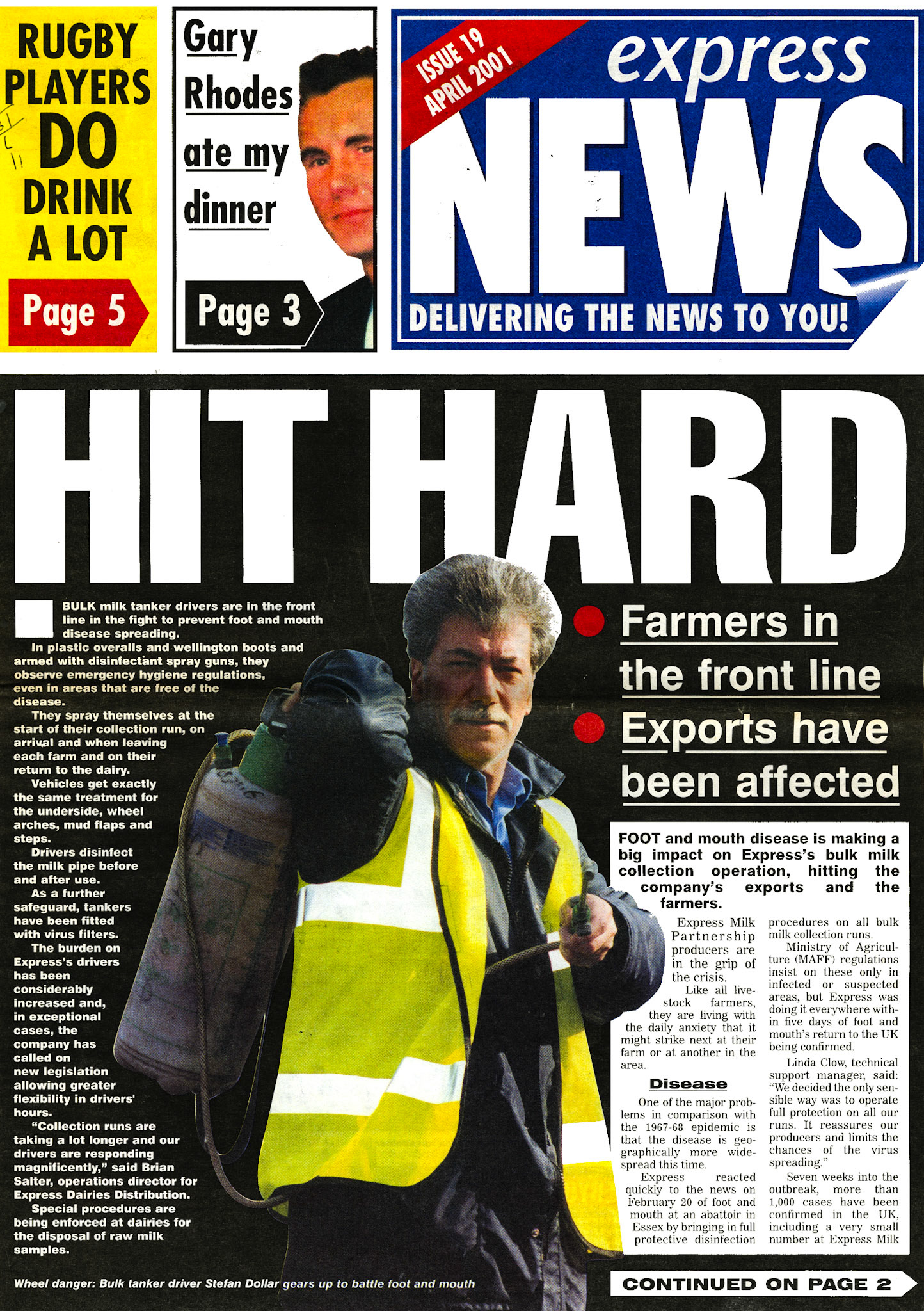 2001 April-Express News Front Cover