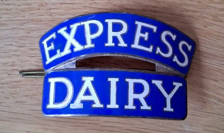 1950s? Express Dairy enamel cap badge (Ebay, courtesy Steven Hern)