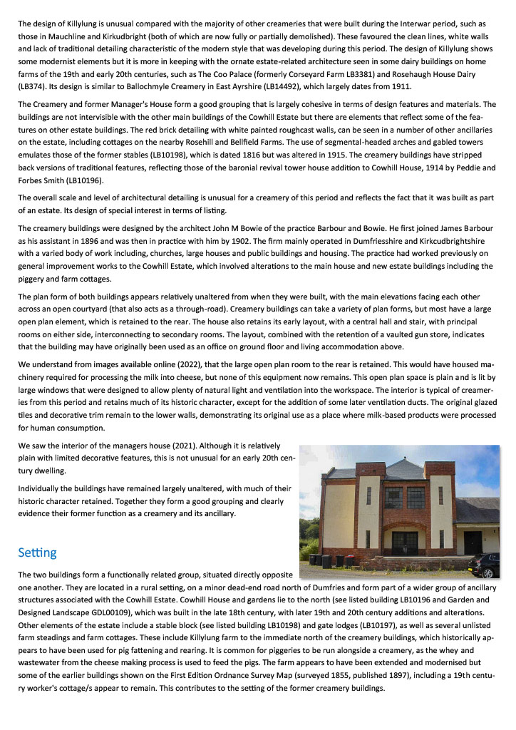 History of Holywood Creamery and nearby Kirkudbright Creamery opening. (Express Dairy Tales publication)