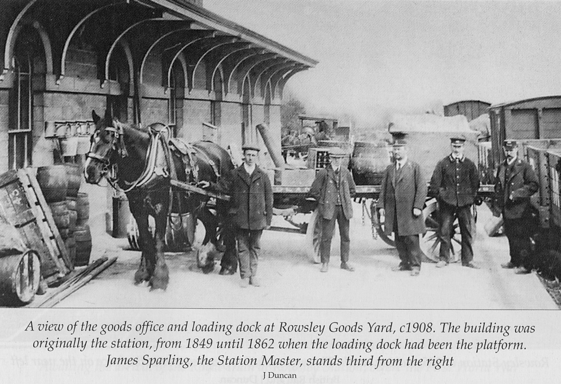 1908 Rowsley Goods Yard. (Courtesy 'Dales Life in the Devonshire and Rutland Villages' by Keith Taylor, County Books, image by: J Duncan)