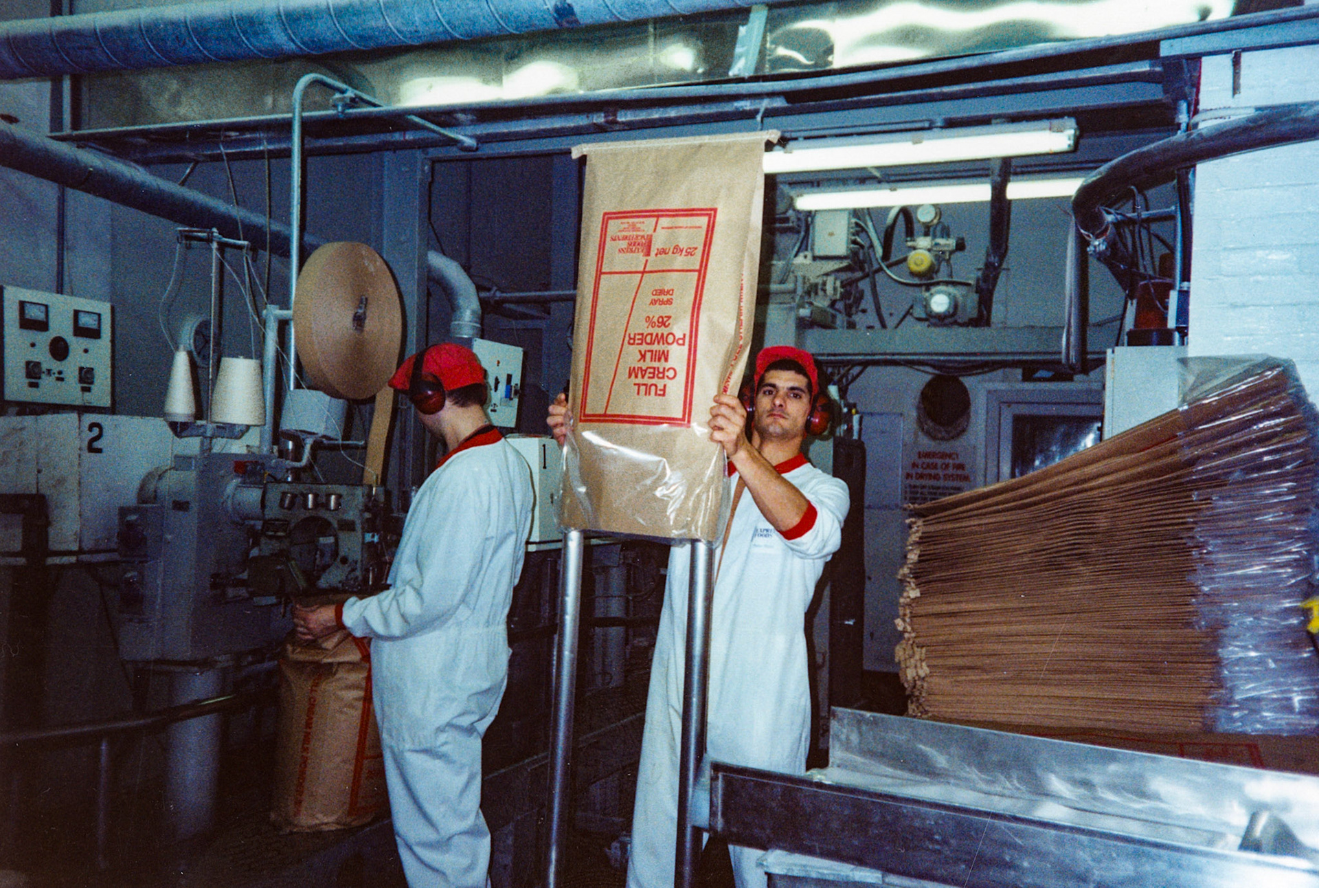 1991 Honiton, November, following closure announcement: Jason and Mark Hutchinson Bagging Room. (Courtesy Wendy Hawker)