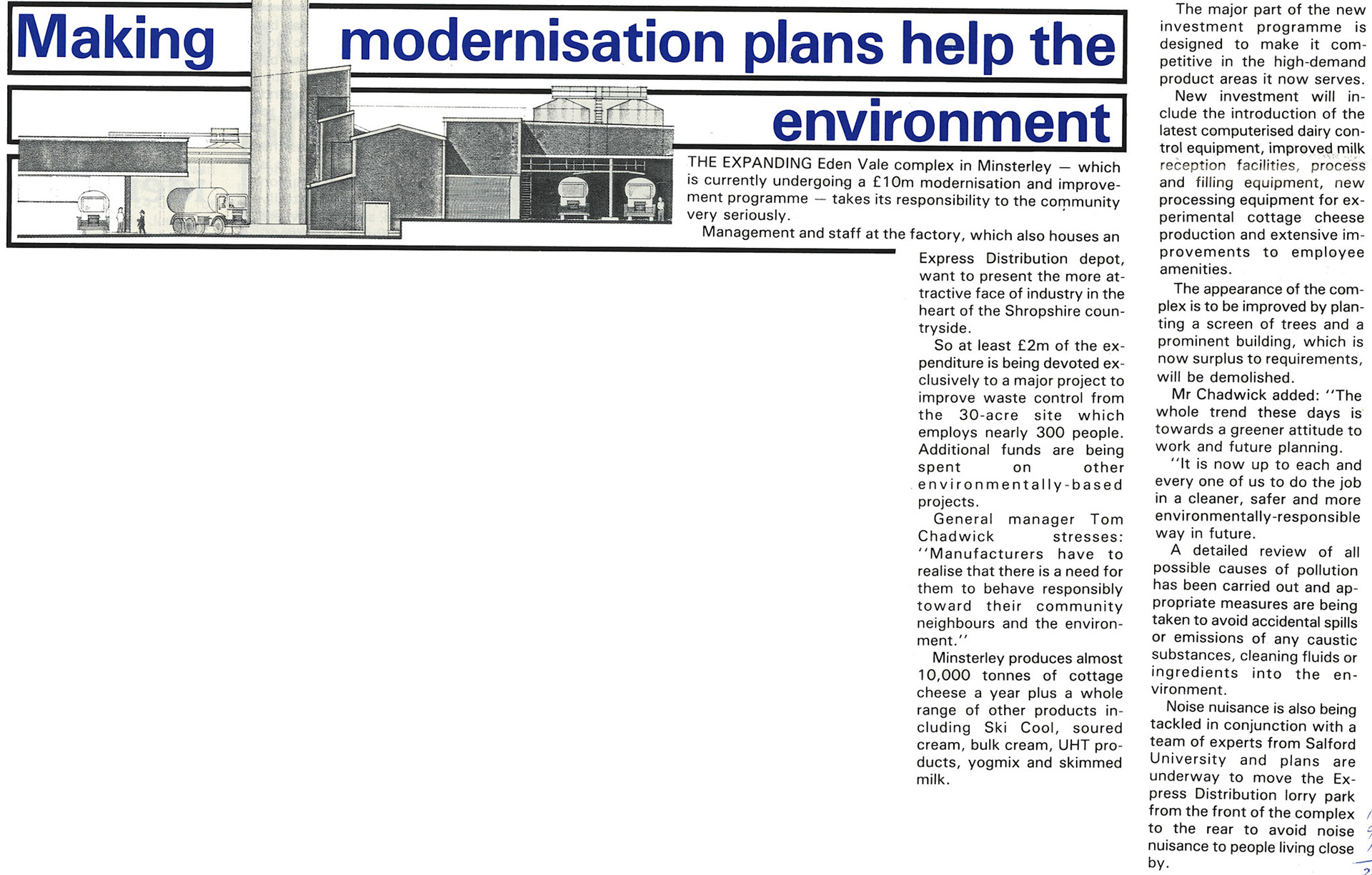 1989 Minsterley £10m modernisation plans