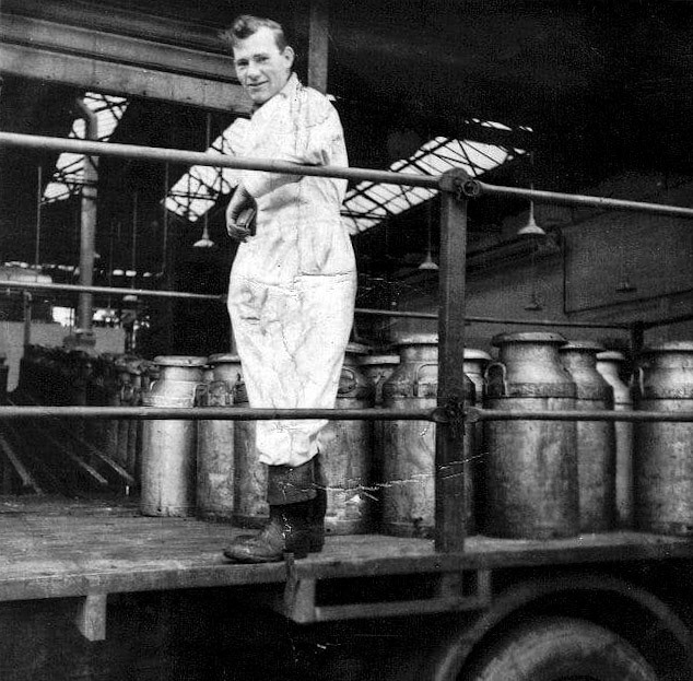 1950's Chesterfield churn bank. Keith Thurman comments "My uncle Tom Surr". (Courtesy Keith Thurman)