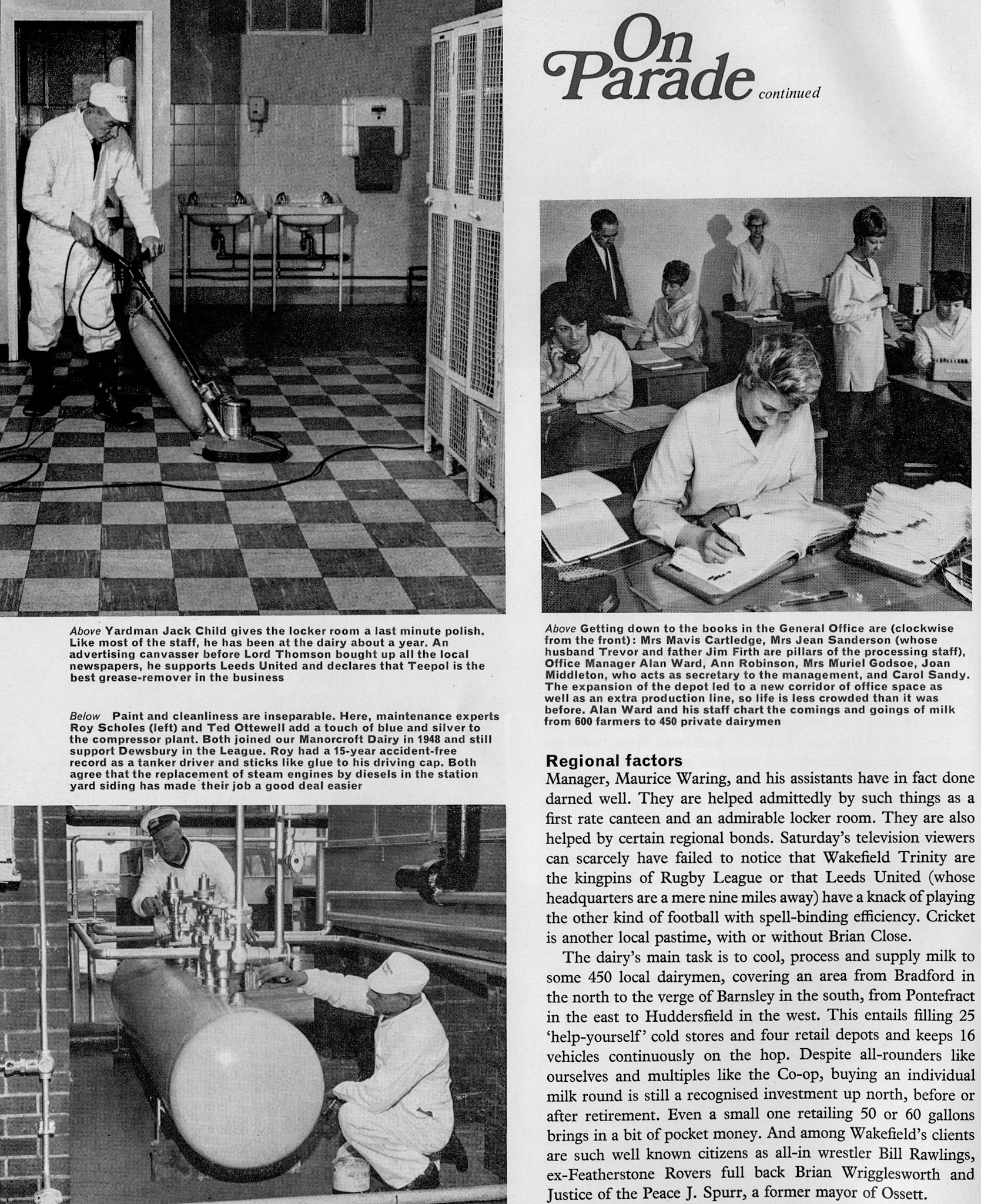 1968 Preparation for VIP visit to Wakefield Dairy