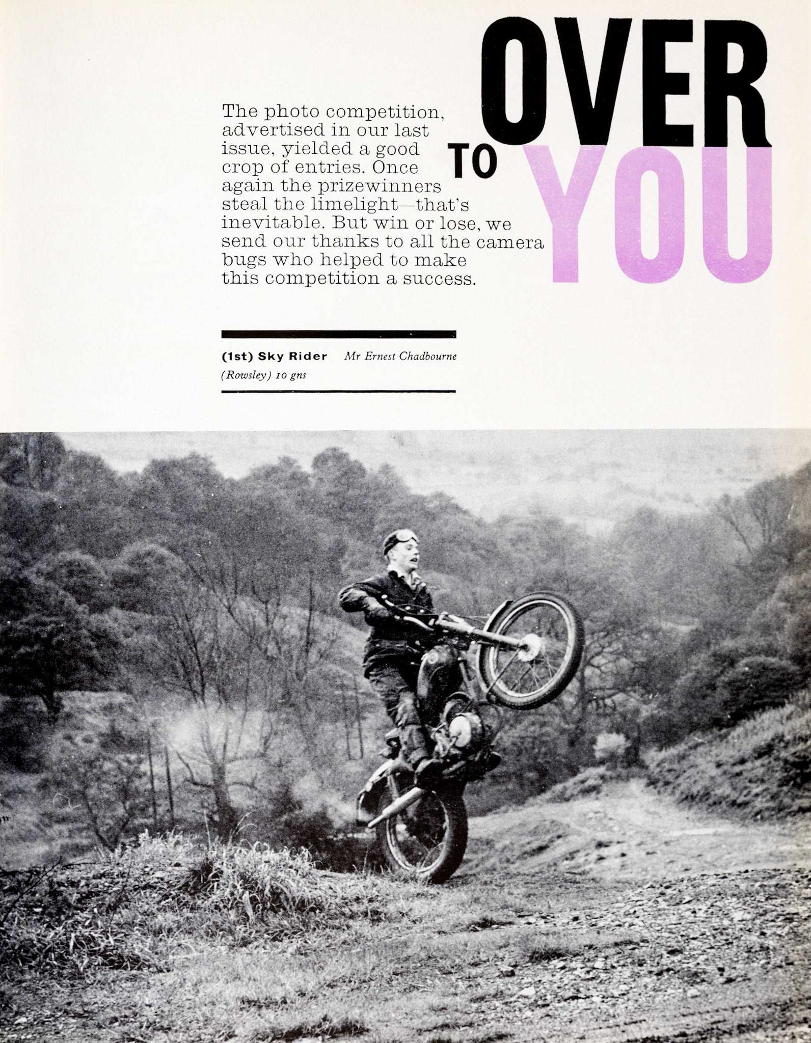 1961 Photo competition winners-Mr Ernest Chadbourne from Rowsley. (Express News Autumn)