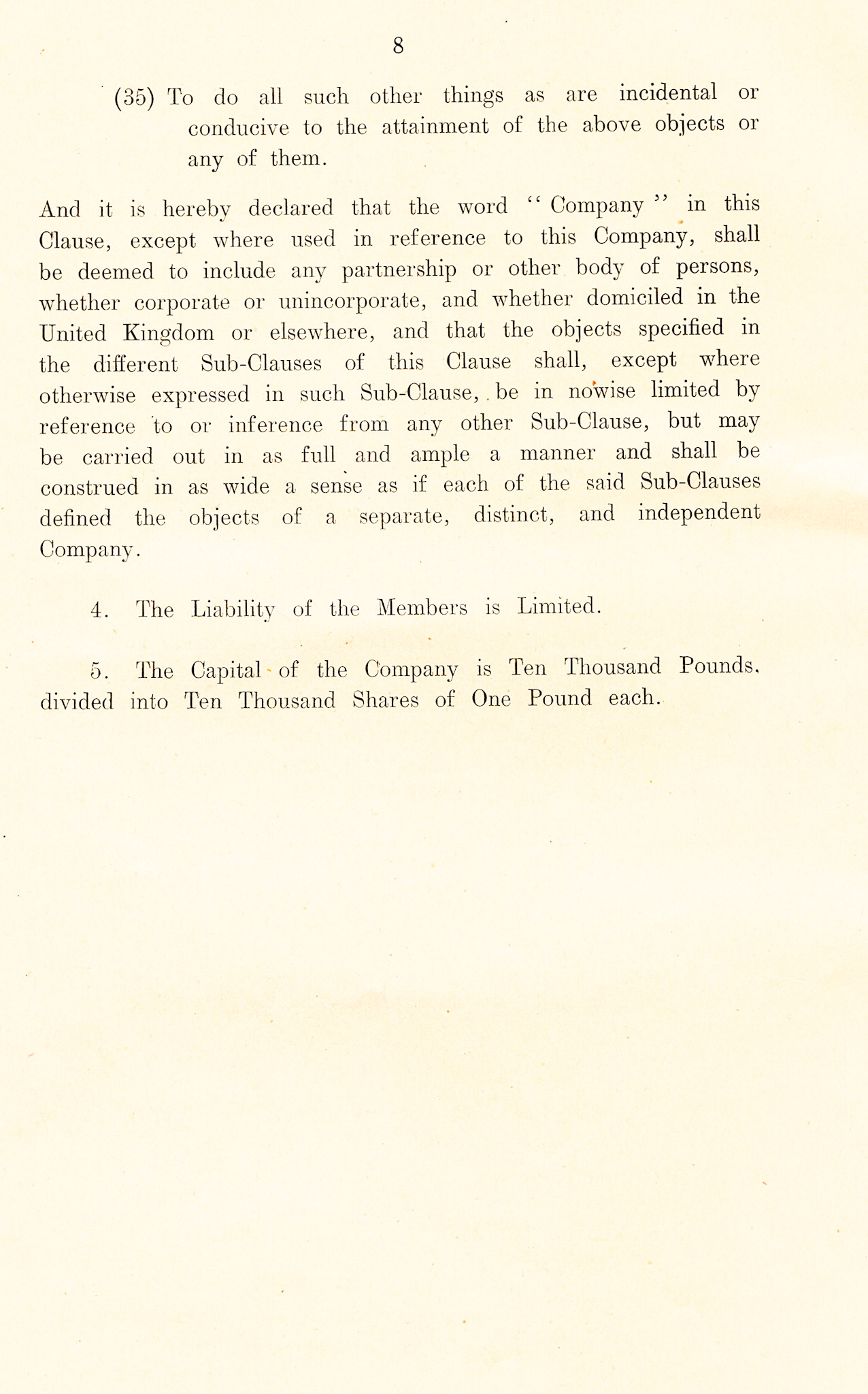 1918 Memorandum of Association for Ruyton Co-operative Dairies, Limited