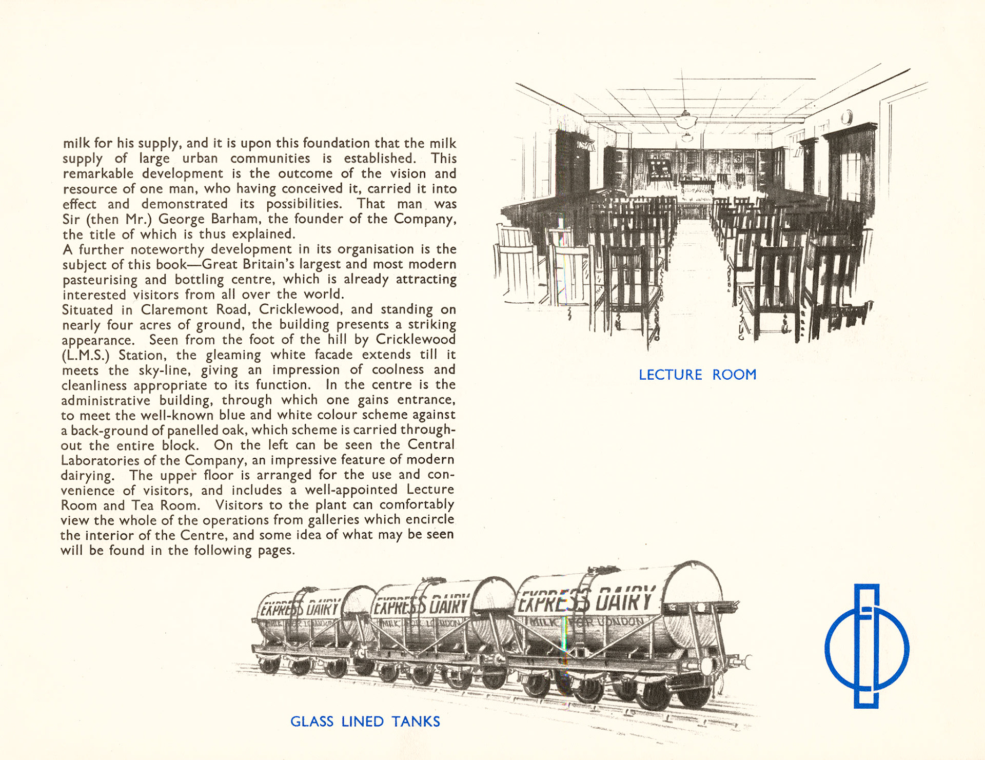 1930 Cricklewood Opening Brochure-Pasteurised Bottled Milk (Courtesy Paul Luke)