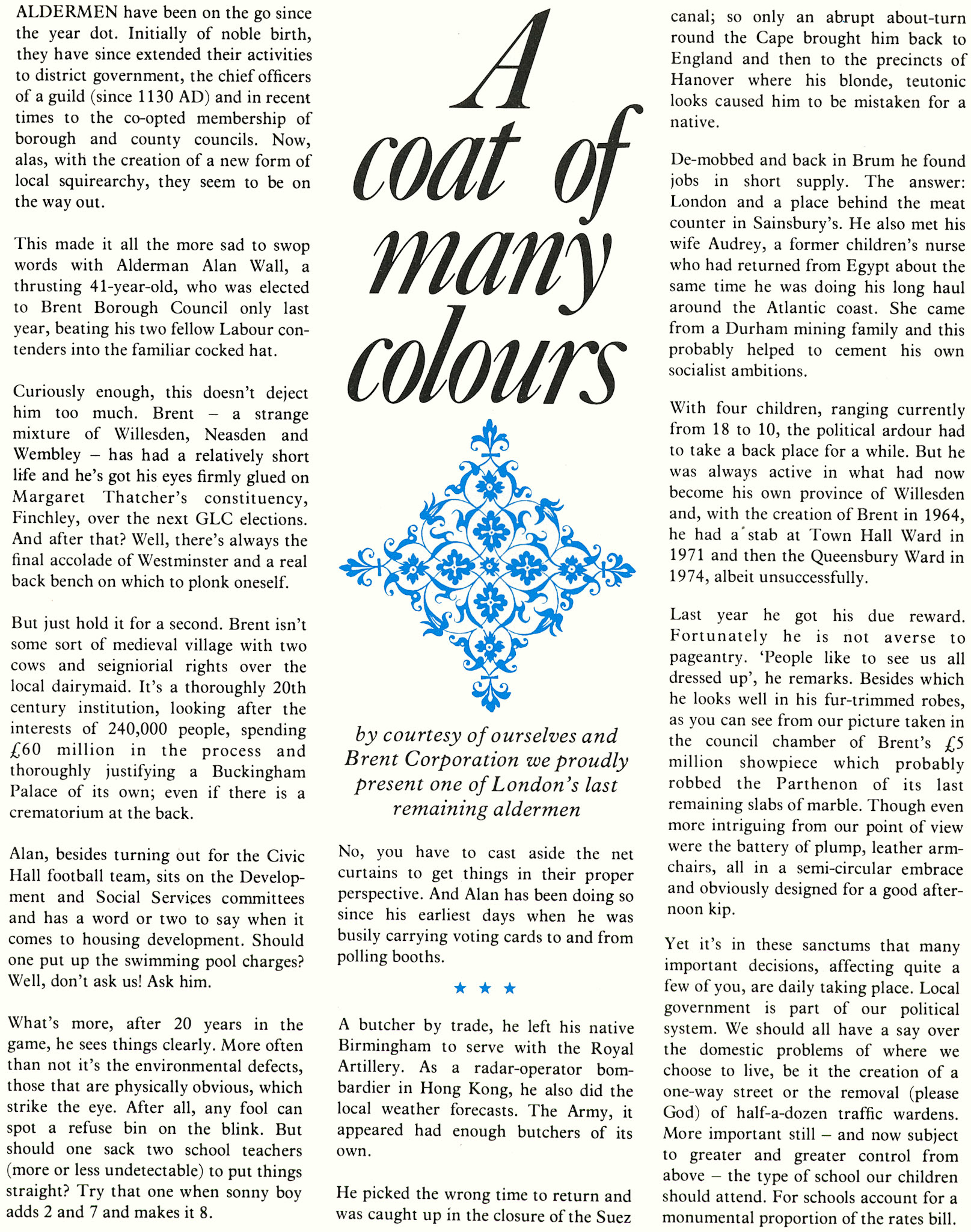 1977 Alderman Alan Wall (Express News Spring)