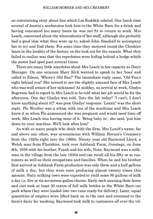 William Horner and his Creamery, Jill King