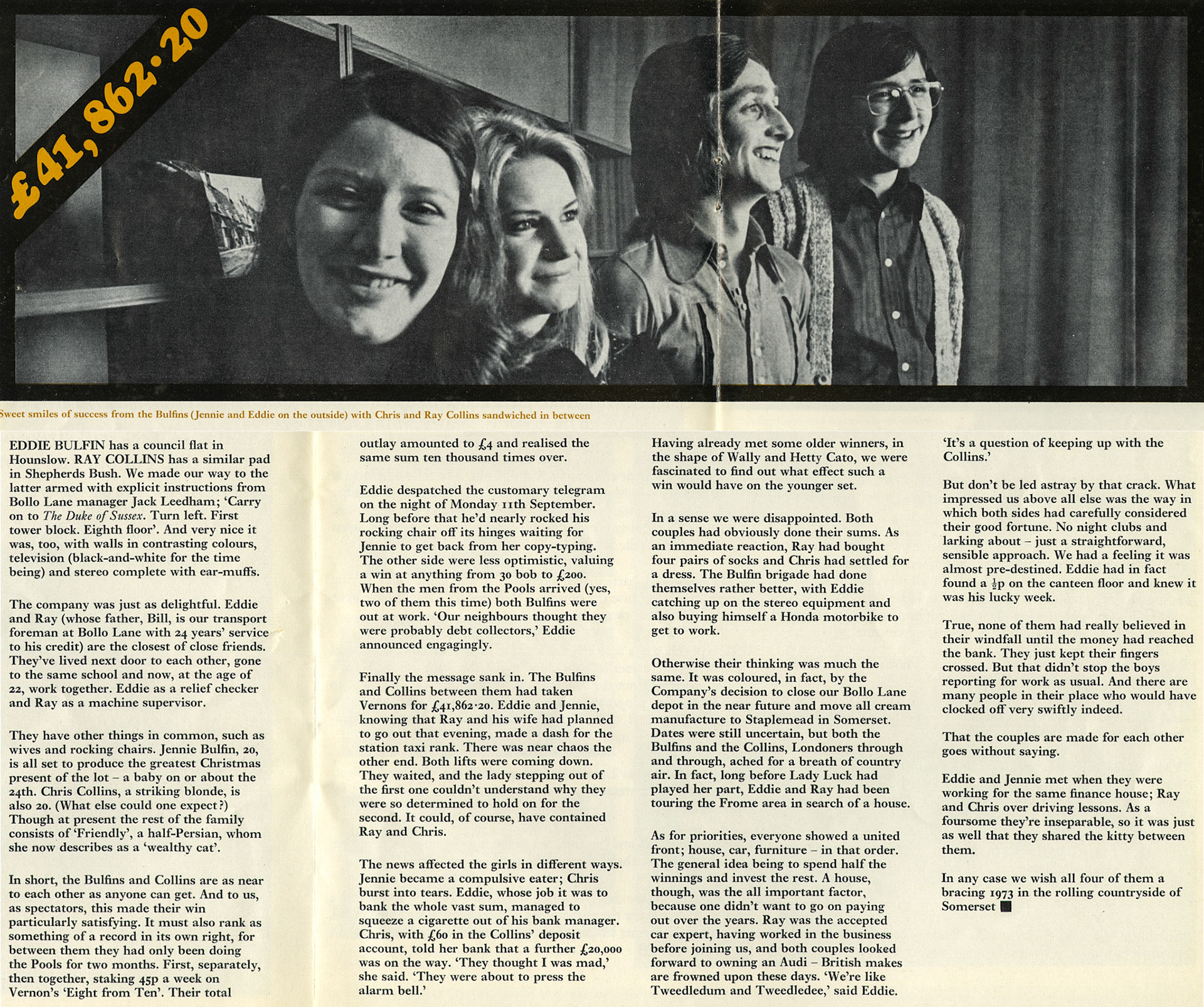 1972 Pools winner Eddie Bulfin, Transport Manager at Bollo Lane, tells his story. (Express News Christmas)