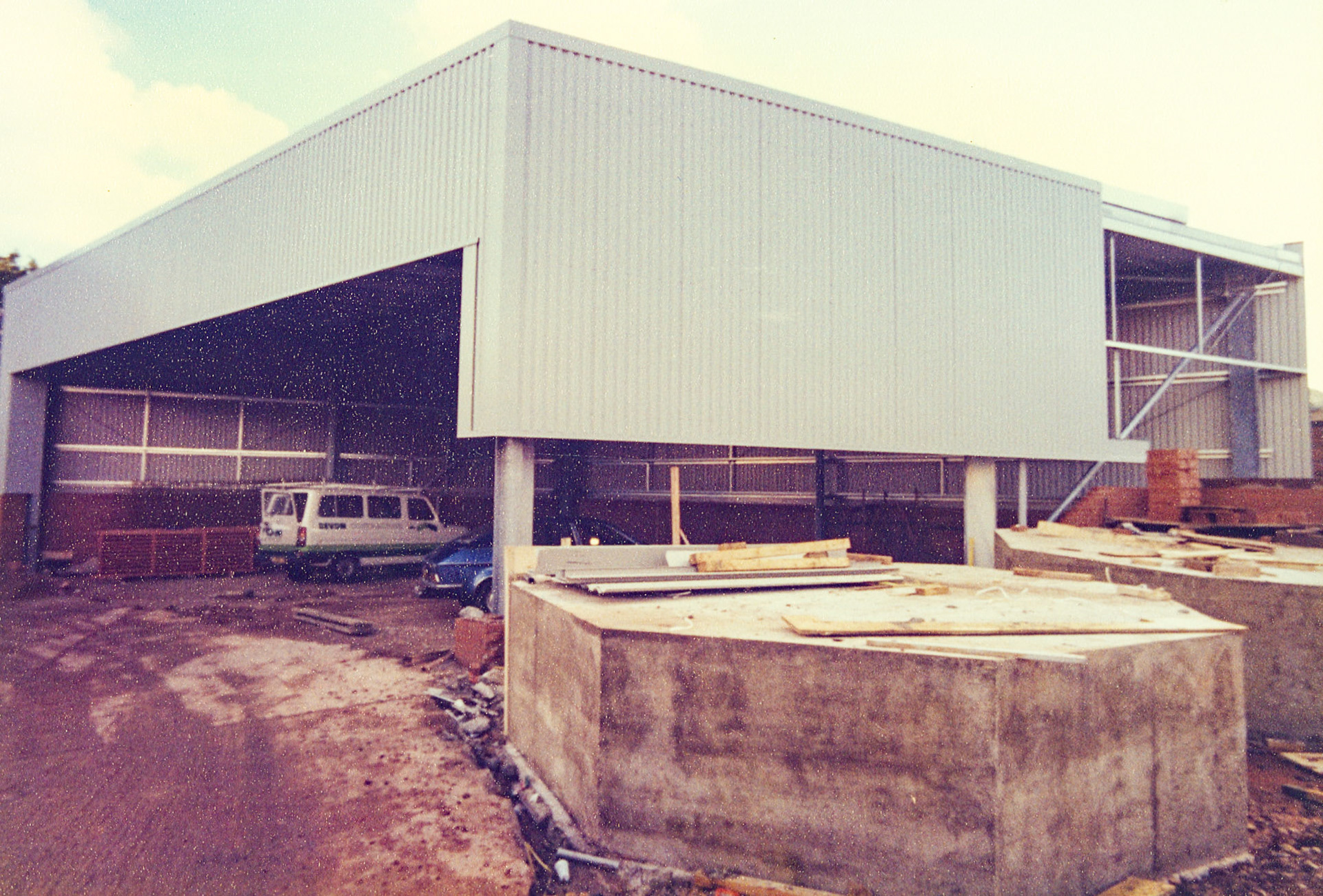 1980s Exeter Processing-silo and milk reception construction. (Pictures by Syd Johnston, presented by his son Ian via Teresa Heal)