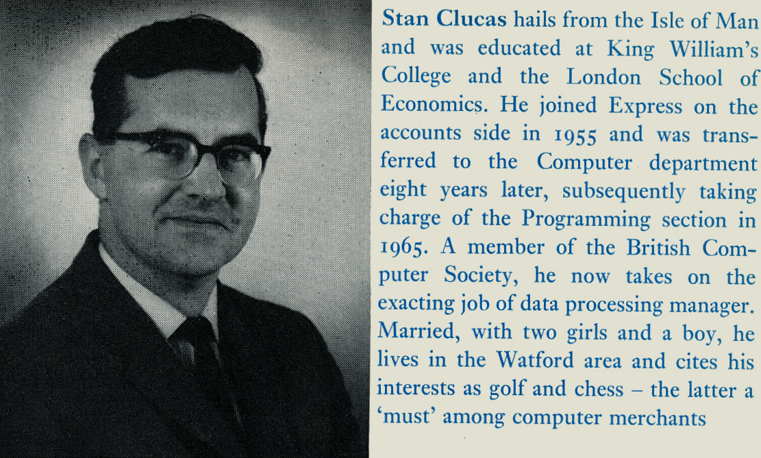 1969 Stan Clucas appointed as Data Processing Manager. (Express News Autumn)