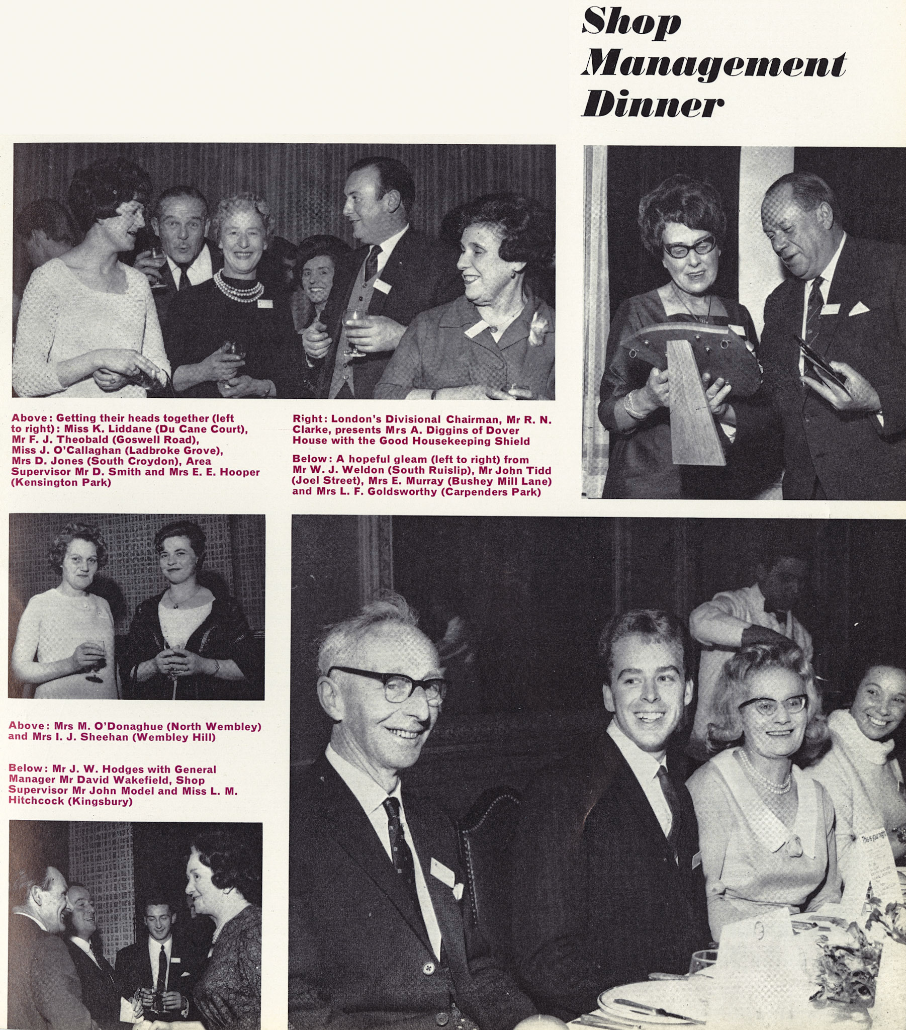 1966 Shop Management Dinner (Courtesy Beryl Purslove)