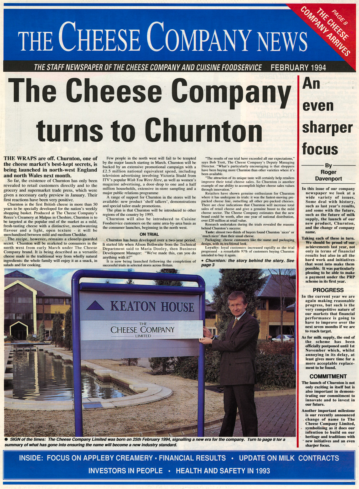 1994 - The Cheese Company first newsletter - Front Page