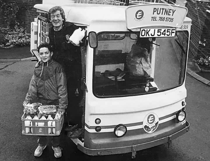Putney Reg@ OKJ 545F. Stephen John Wills identifies Tony Woolaghan the singing milkman, plus Milkman of the Year. (Courtesy Michael Aldread)