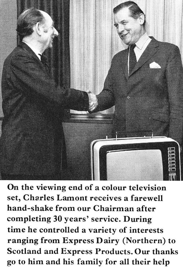 1978 Charles Lamont retires after 30 years, with John Travers Clarke. (Express News Summer)