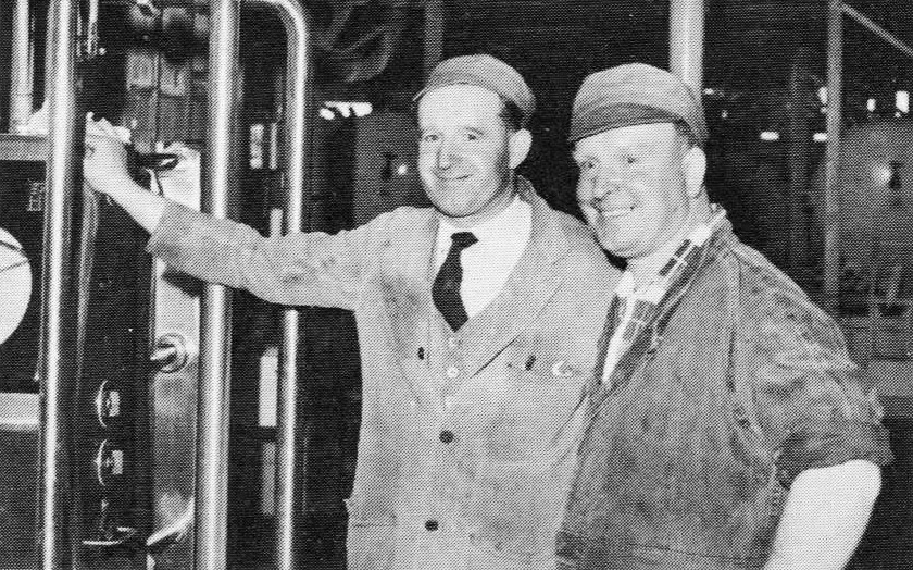 1969 From the house magazine of Cadbury Schweppes who had just acquired Goldhanger Fruit Farms. "The Blyth brothers at Goldhanger Fruit Farms. Derek (left) was maintenance foreman and Tony was a chargehand engineer. Tony married Maria who came from Italy to work at Goldhanger." (Courtesy Lee Morrison)