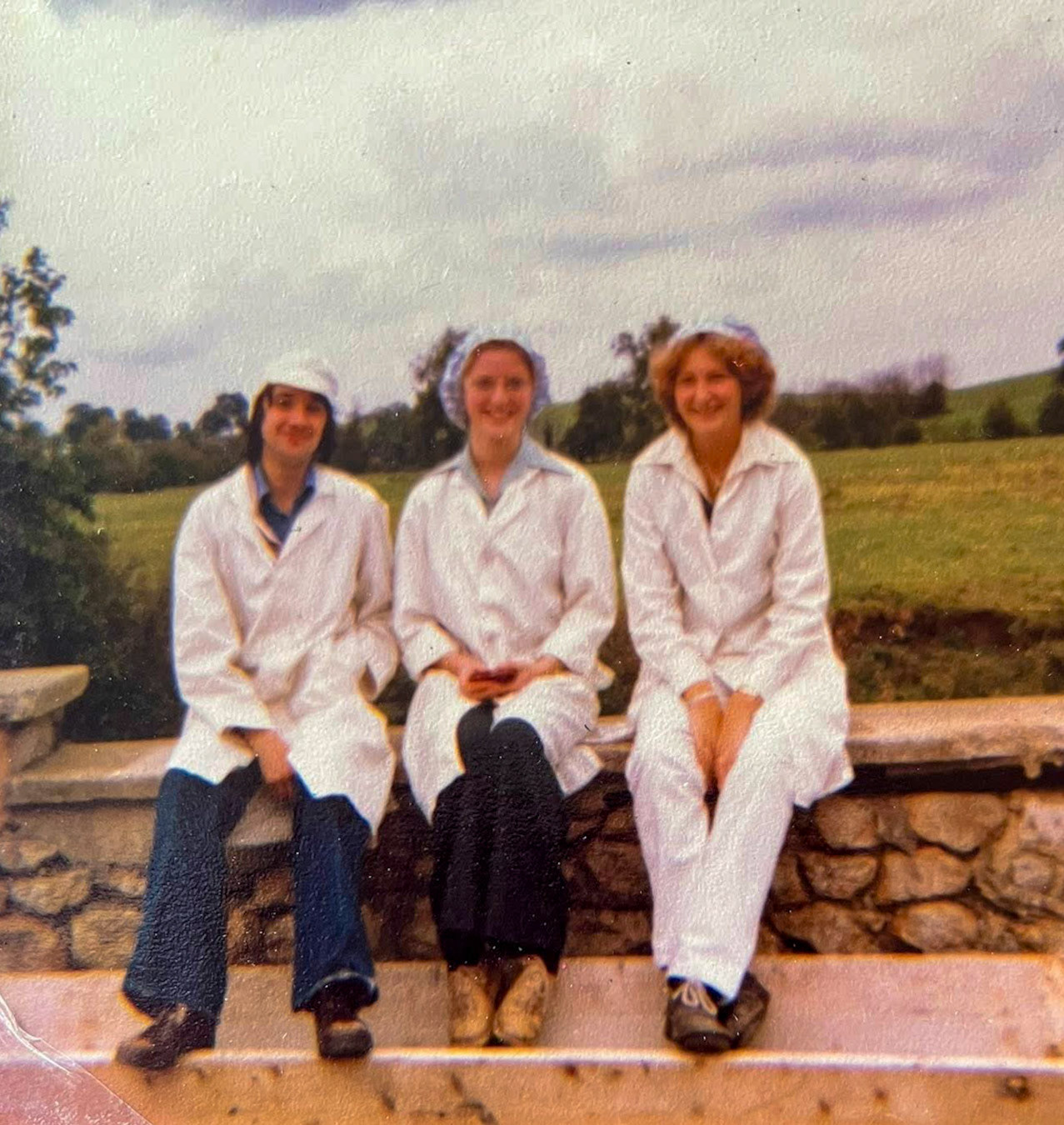 1979 Staplemead. Kate comments "Frank, Fiona and Heather... such fresh faced youths 🙂. (Courtesy Kate Morrison)