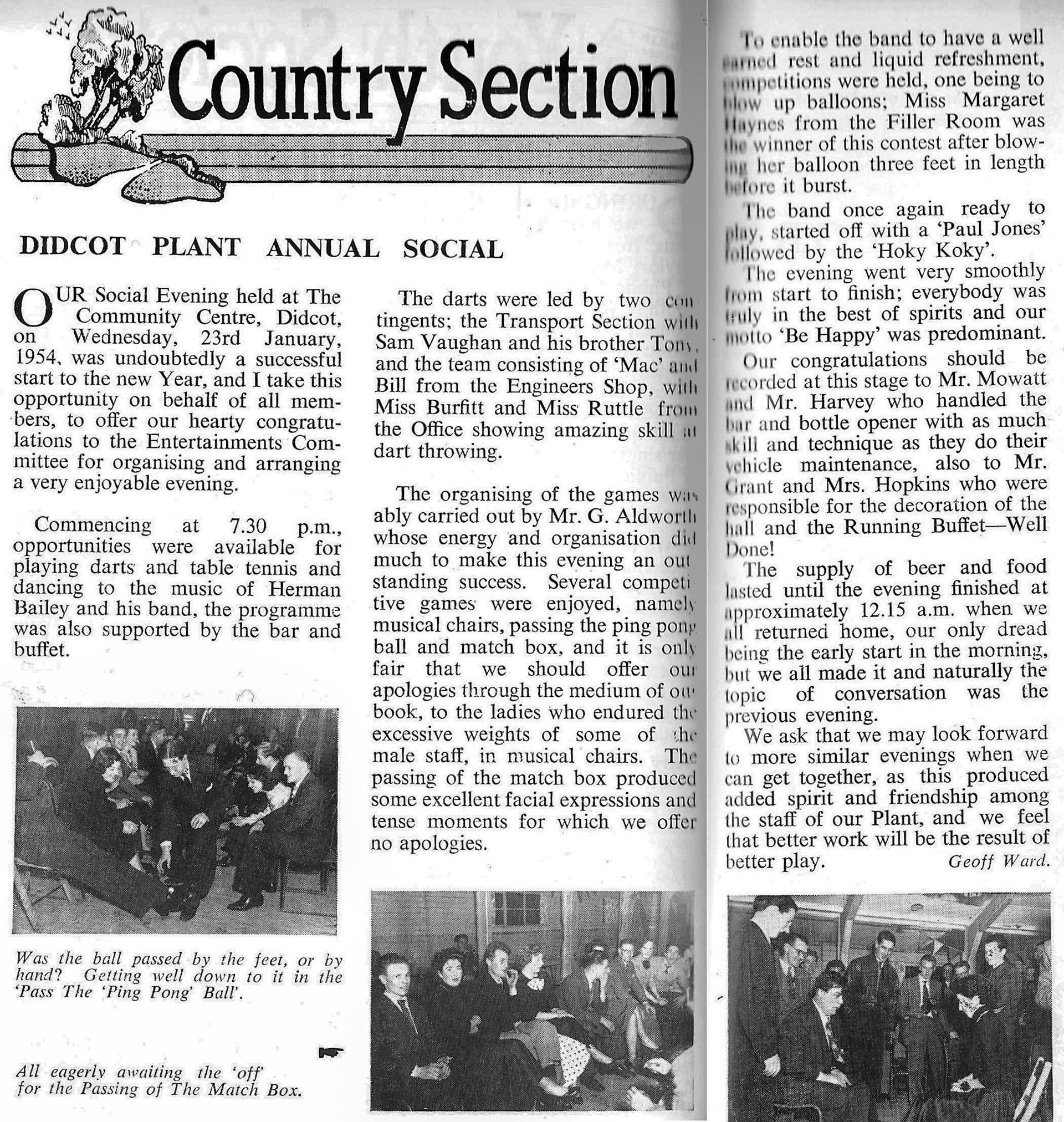 1954 April-Job's Dairy Didcot-Annual Social. (Courtesy Book of Job, Roberts Foundation)
