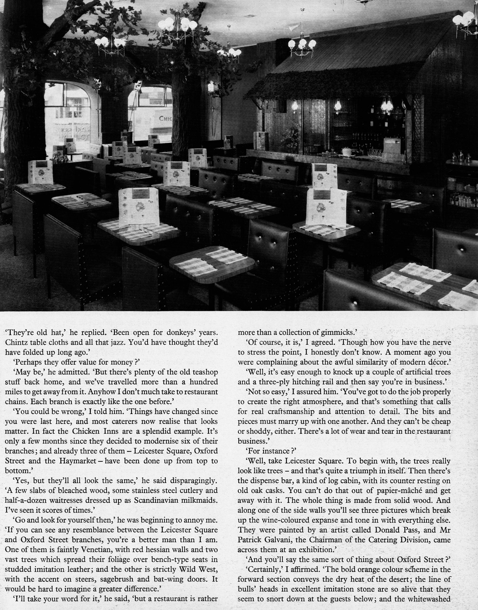 1965 Eating Out-Dinner for two at the Oxford Street Chicken Inn. (Express News Summer/Autumn)