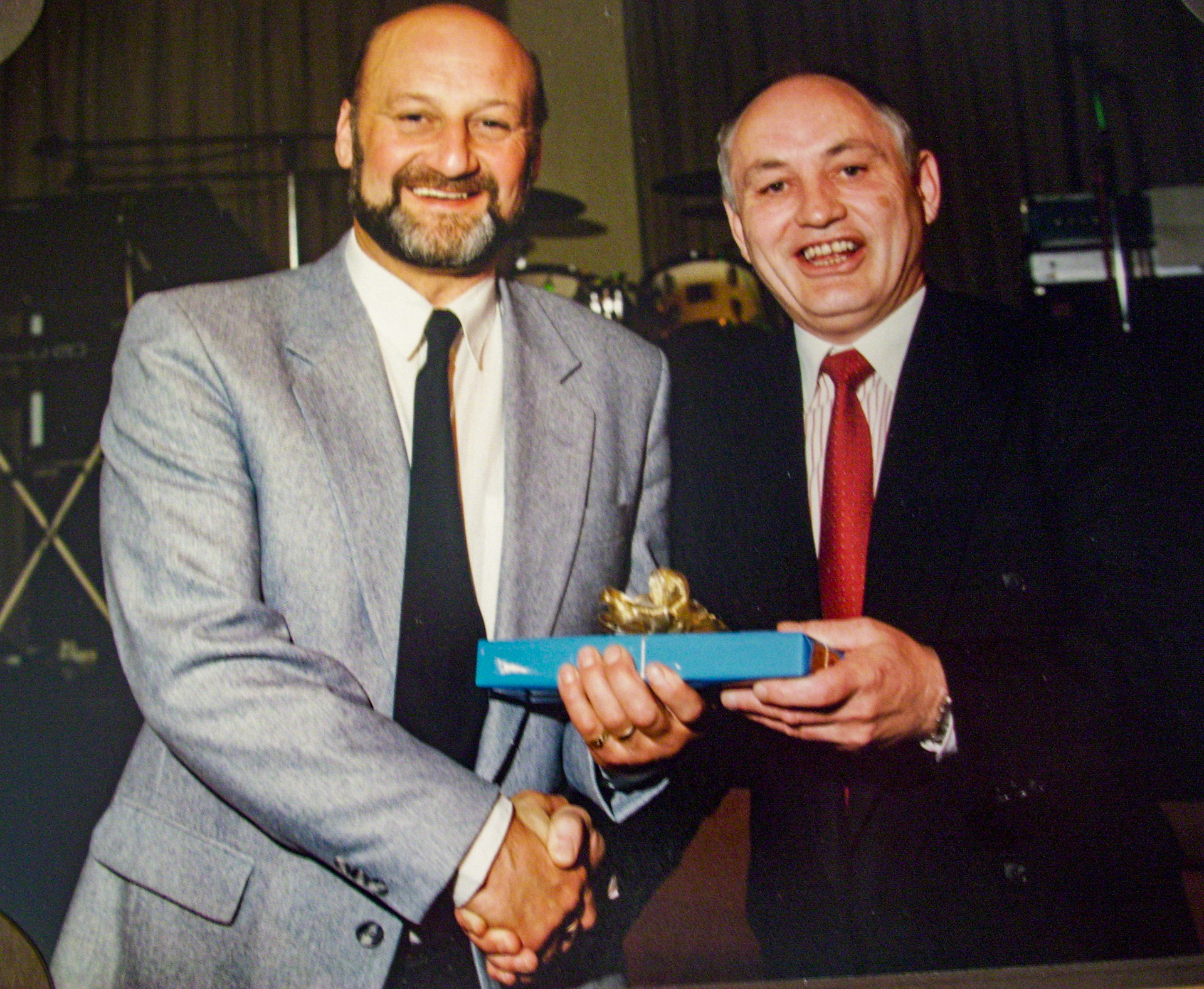 1980s Appleby drivers receiving Long Service Awards. Brian worked as a driver at Appleby for 20 years from 1970 to 1990. (Courtesy Brian Bousfield)
