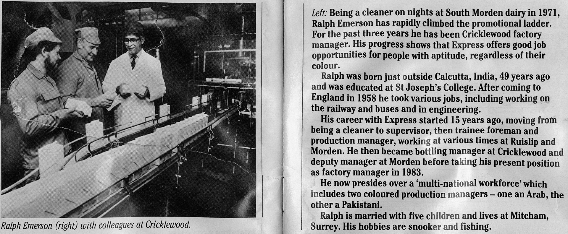 1986 Ralph Emerson as Cricklewood Manager