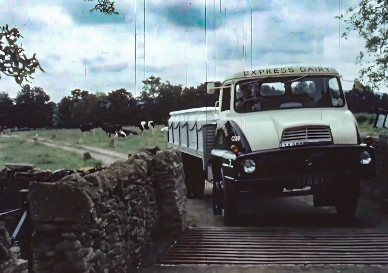1960s Appleby Colin Berry comments "Seeing the truck full of churns stirs many memories from my childhood, when I would go with my father in early hours to local Dorset farms collecting the churns." (Still from 'The Art of English Cheesemaking' video)