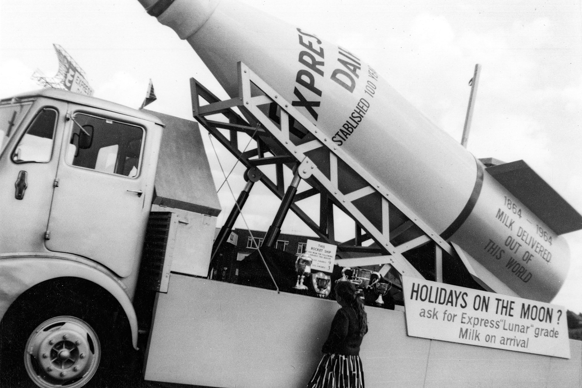 1960's Colyton Carnival/ Lord Mayor's Show float. Don Hansford comments "I brought this down from London for Colyton Carnival. Had some strange looks along the A30! It had been built for the Lord Mayors Show". (Courtesy Don Hansford-Keith Sweetland)