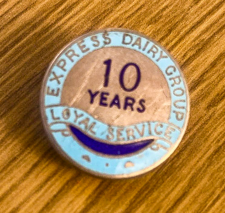 1948 Graham Sweetland, inscribed G.C. Sweetland, Seaton Junction 10 Year Service badge (Courtesy Keith Sweetland)