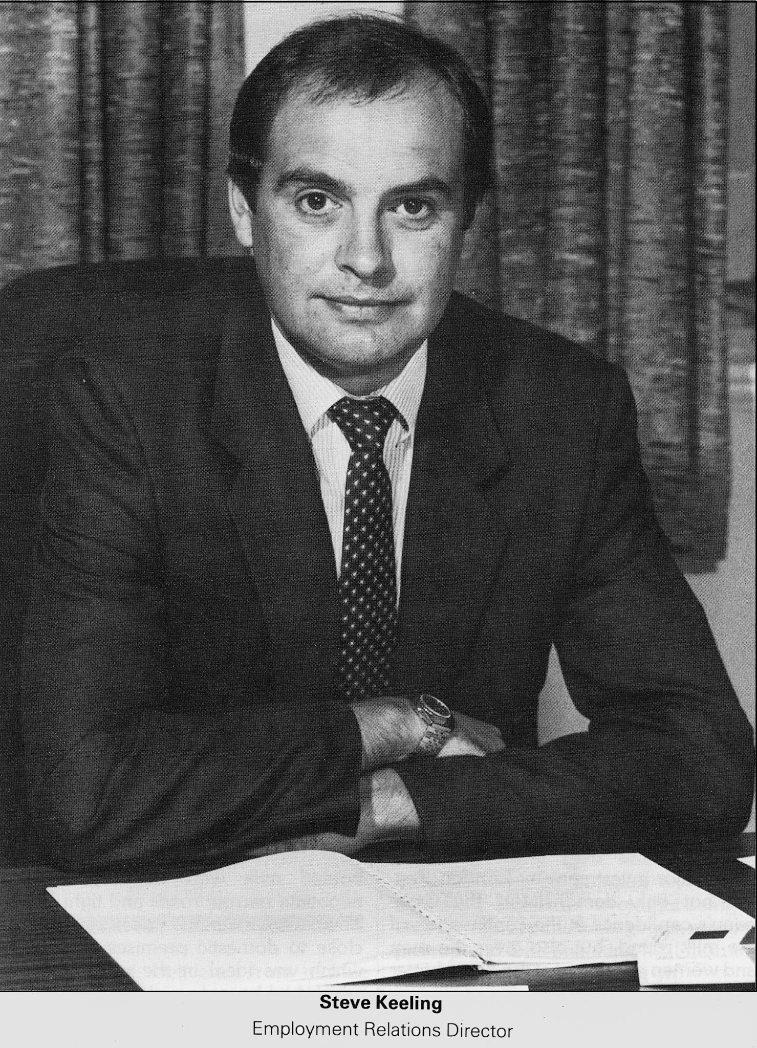 1984 Steve Keeling, Employment Relations Director (Express News Winter)