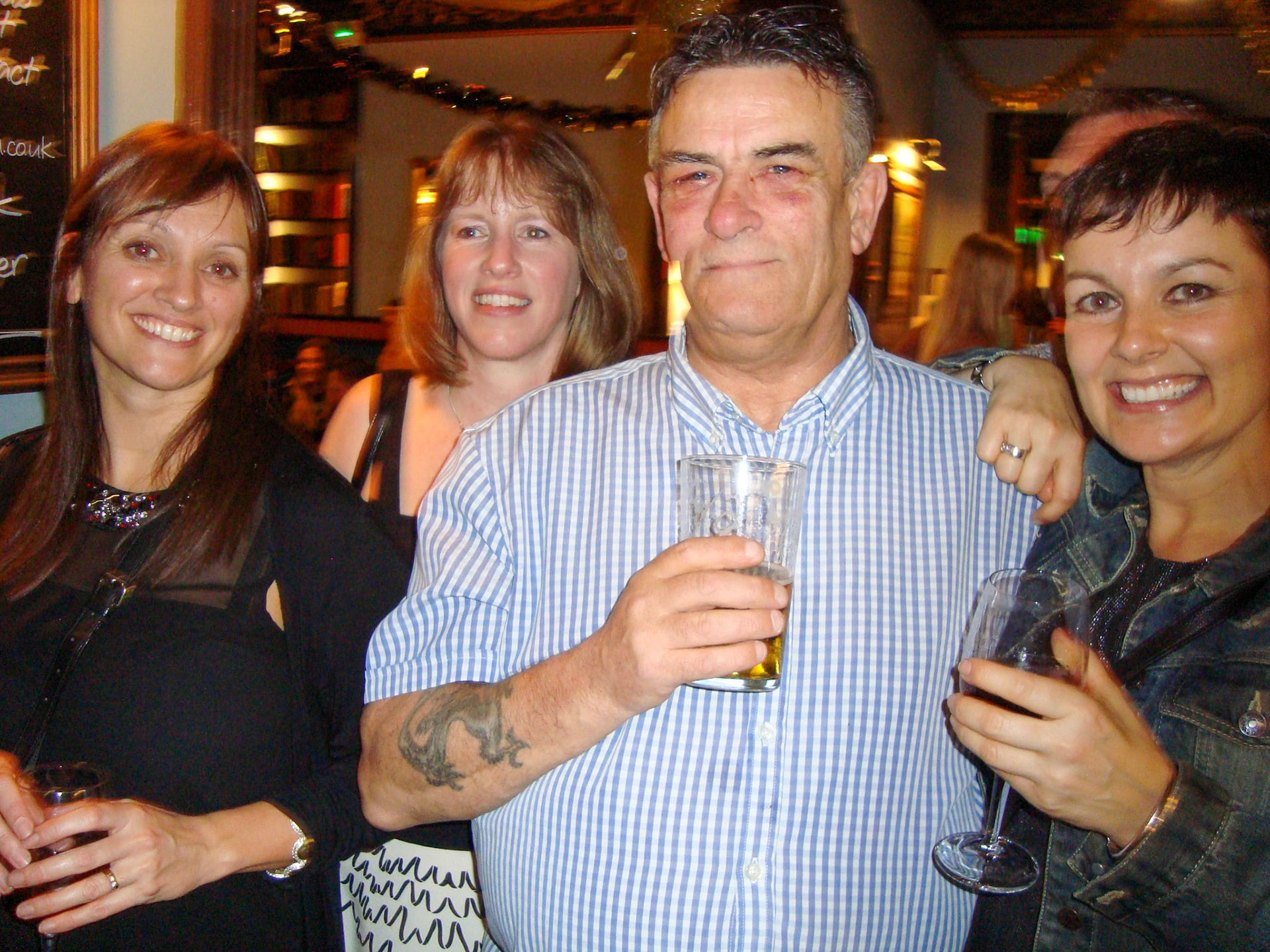 2014 Exeter Staff Reunion. Michelle, Sandra Wyatt, Steve Evans in the foreground, with Melanie May. (Courtesy Phillip Budd)
