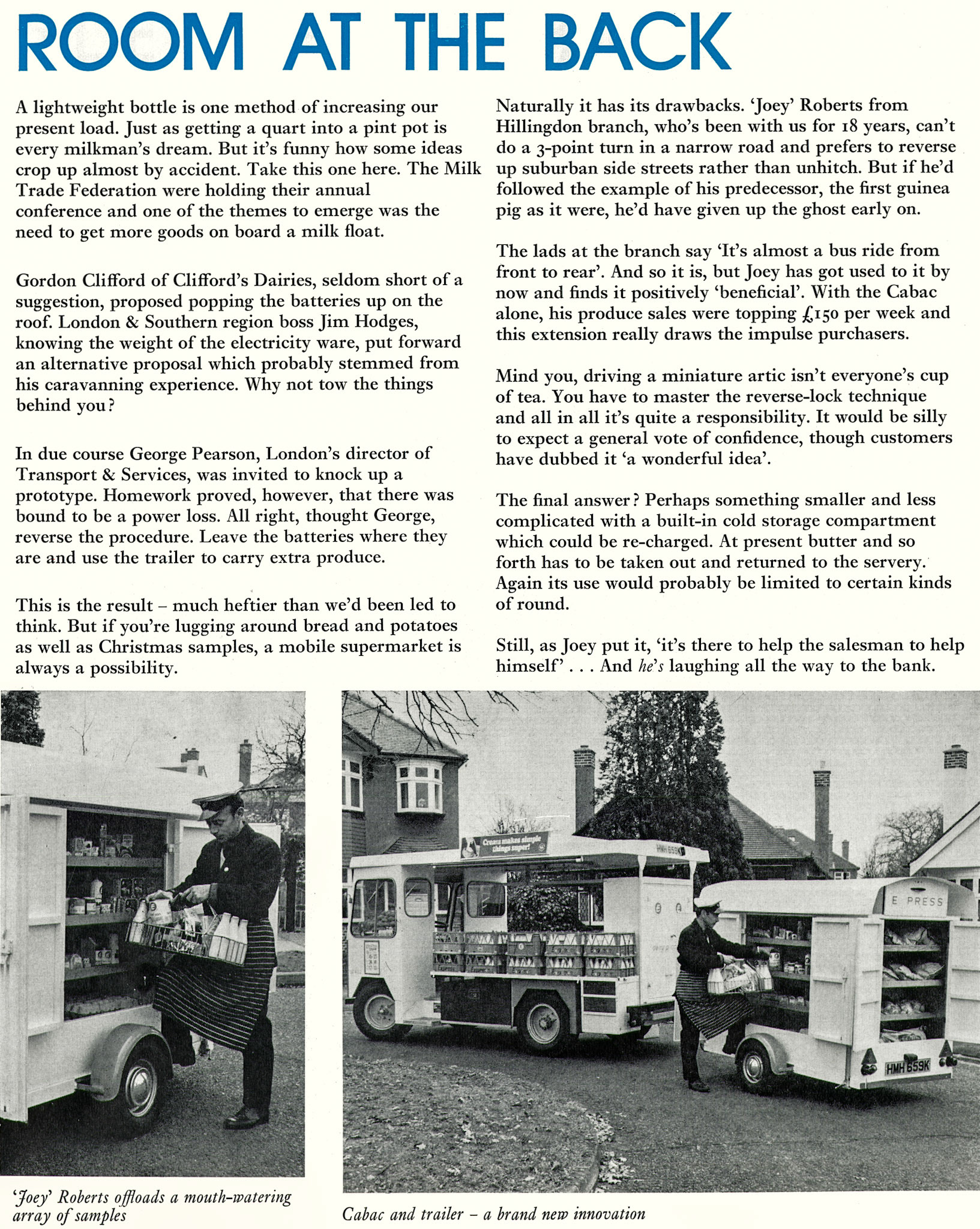 1972 Cabac with trailer experiment. (Express News Spring)