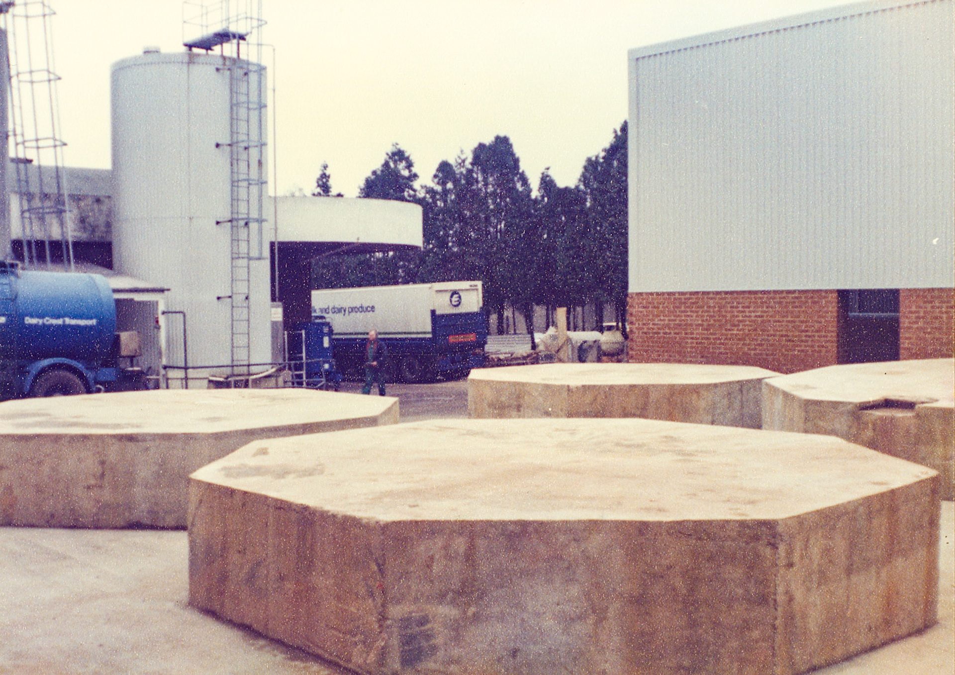 1980s Exeter Processing-silo and milk reception construction. (Pictures by Syd Johnston, presented by his son Ian via Teresa Heal)