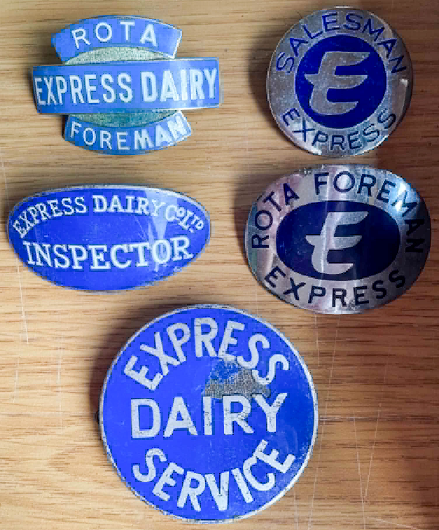 1950s - 1960s Express badge collection presented by Leslie Croxford.