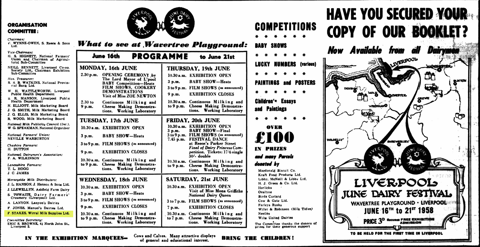 1958 Liverpool June Dairy Festival, attended by Wirral Milk Supplies-(Courtesy Liverpool Echo 12-06)