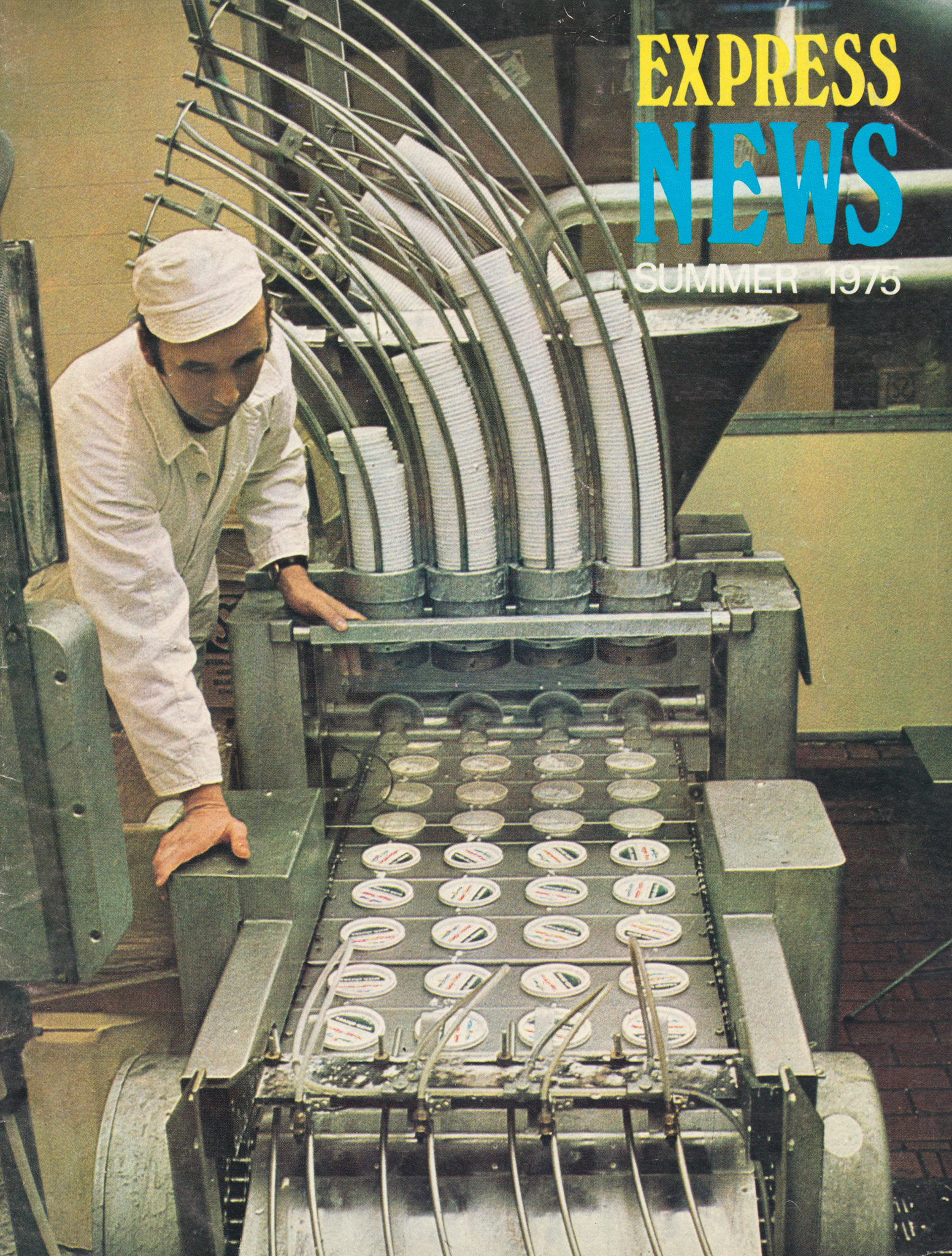 1975 Cottage Cheese Minsterley. Merv Davies comments "This was my dad George Davies",  Patrick Taylor comments "Sadly George passed away some years ago, the machine is a German Benhill, producing 8oz cartons of cottage cheese. Alongside was another Benhill producing 4oz cartons, I worked on both machines, and also  carried out annual maintenance on them for many years."
