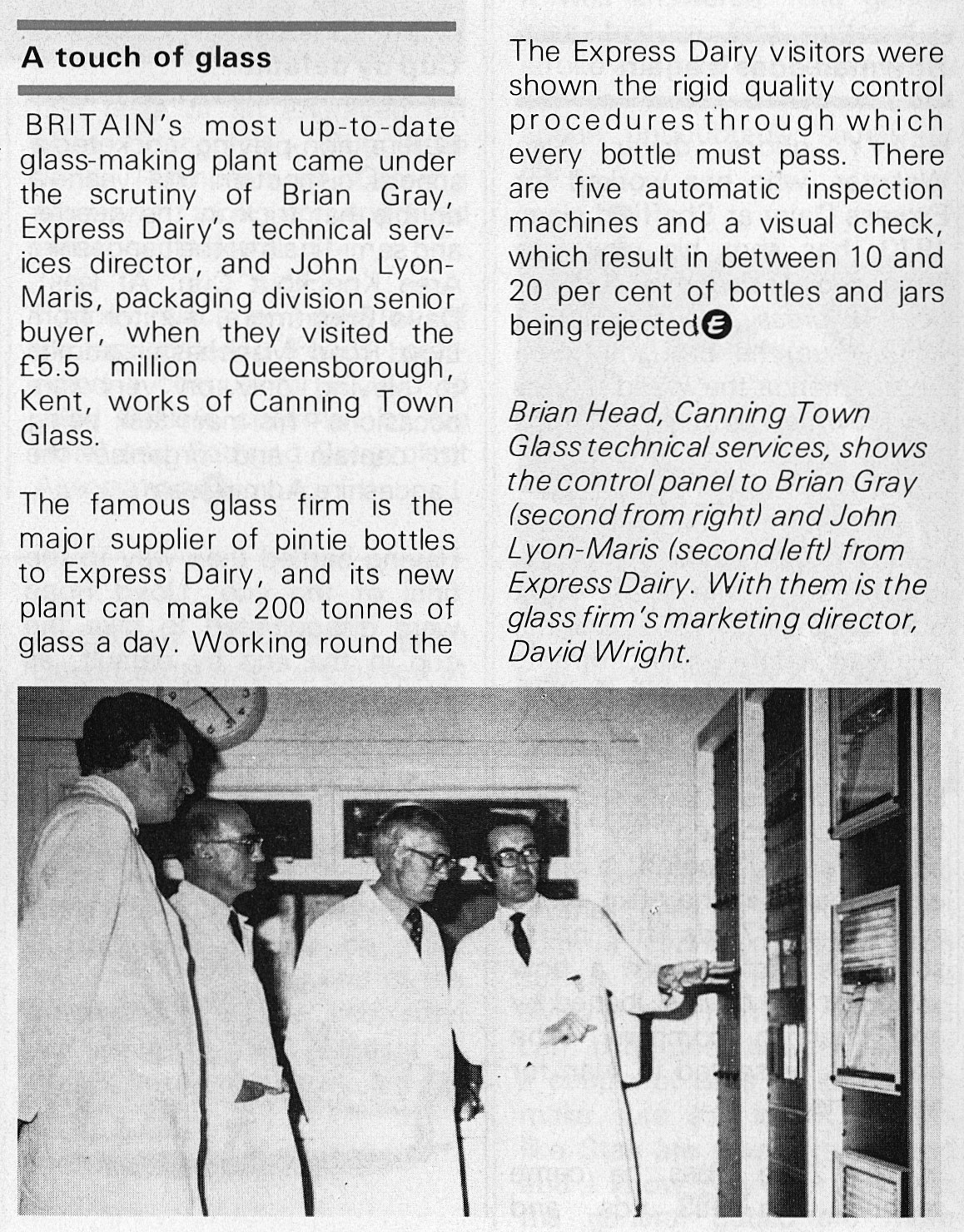 1983 Brian Gray and John Lyon-Maris visit Canning Town Glass