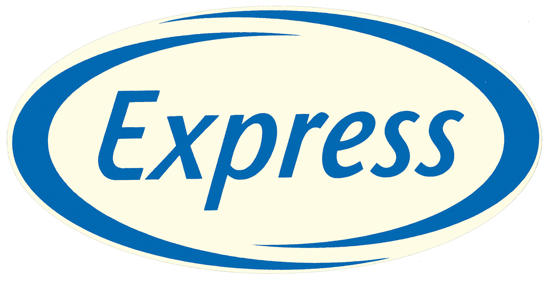 2000s? Express Logo scanned from self-adhesive sticker. (Courtesy Paul Luke)