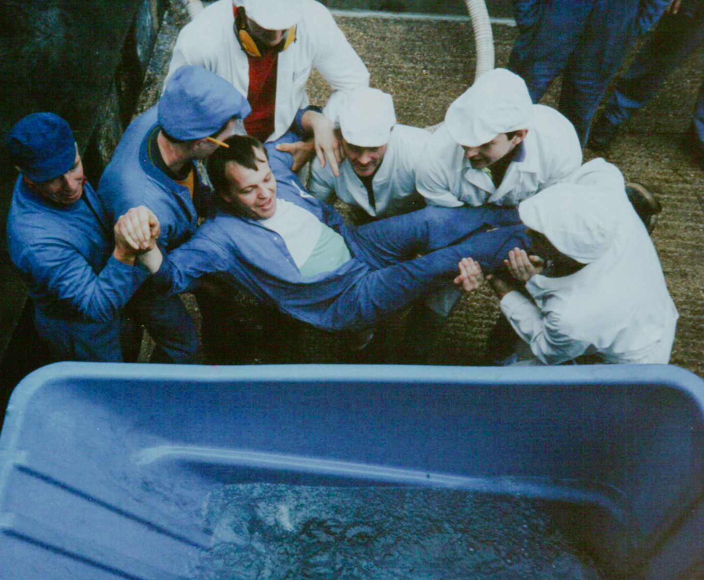 1991 Honiton prior to closure, Steve Lapping about to get a dunking! (Courtesy Wendy Hawker)