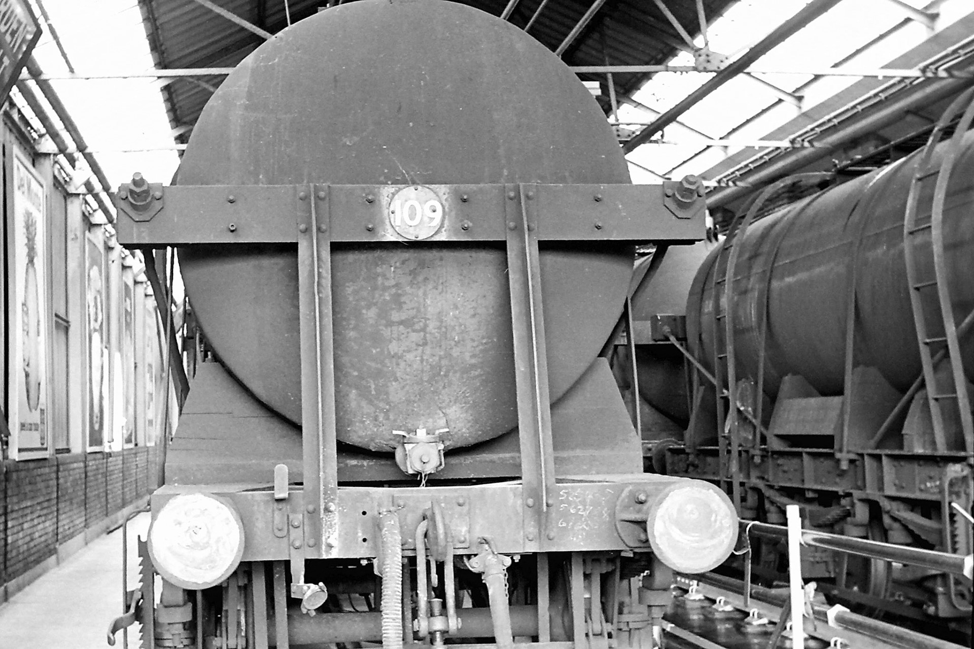 1970's Closeups of milk tankers being unloaded at South Morden. (Photographer Sam Jones)