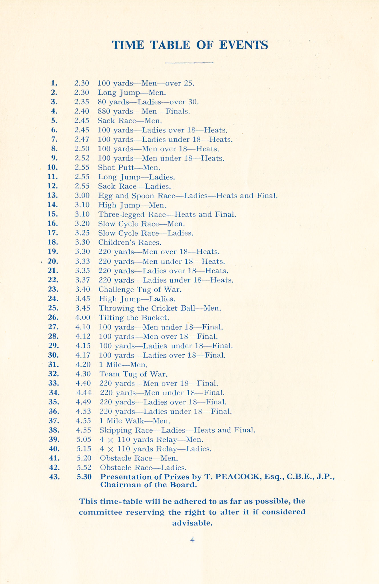 1954 MMB Grand Gala (21st Anniversary), 26th June